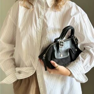 Elegant DKNY Y2K Black Leather Handbag